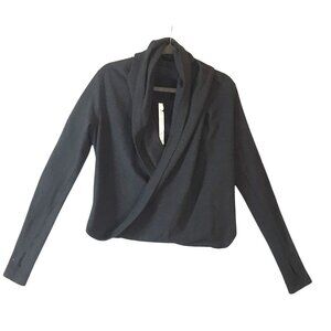 Lululemon Womens S Top Dark Gray Long Sleeve Wrap Front Crossover